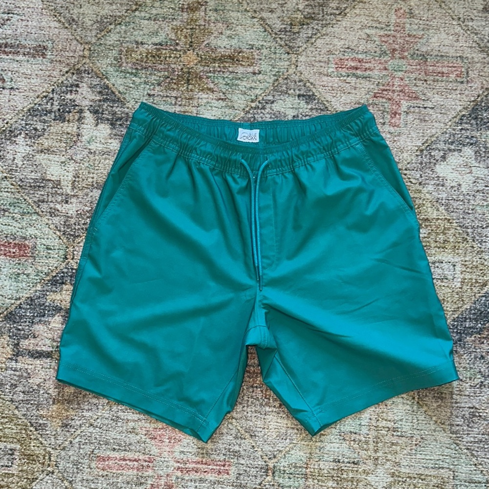 Green Board Shorts with Elastic Waistband